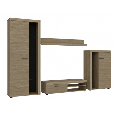 Meblościanka 270 cm Ramon dąb olejowany zestaw mebli do salonu